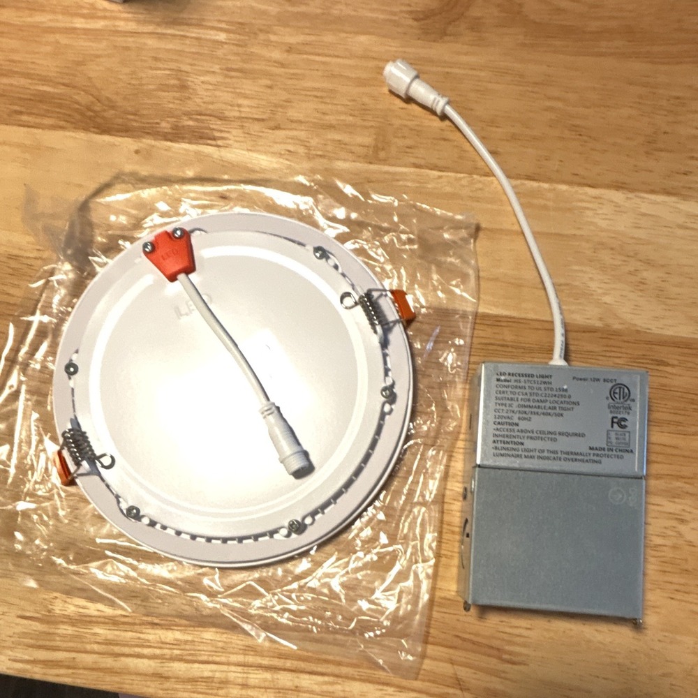 LED Recessed Downlight, Dimmable, Super Slim, set of 6 with junction box